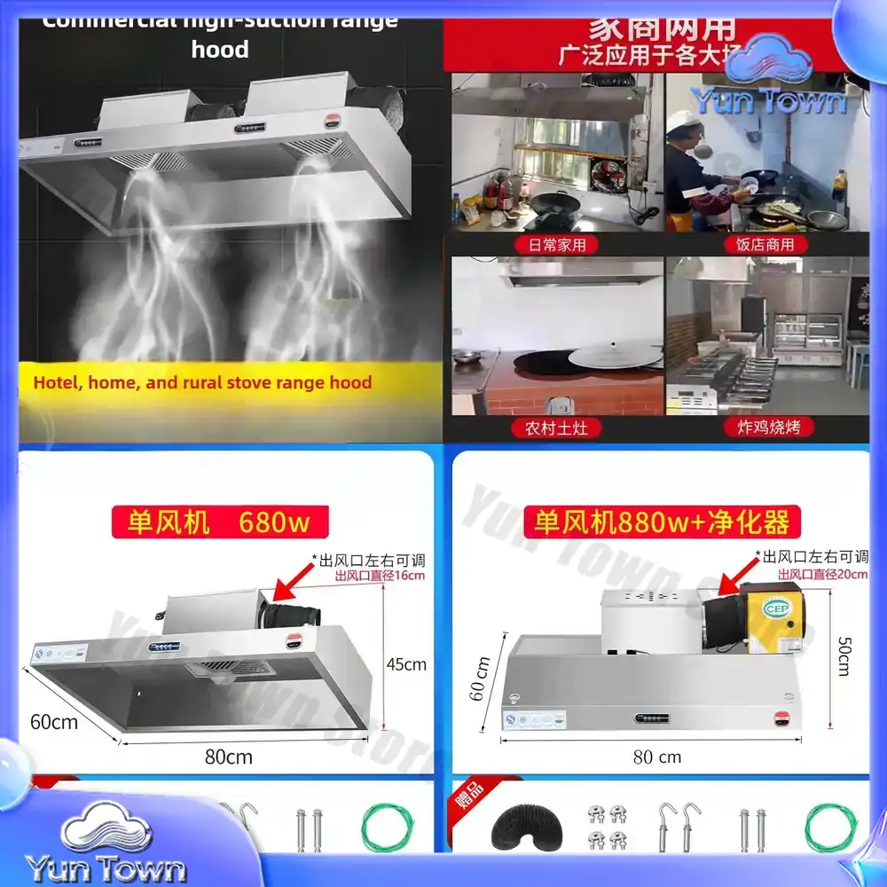 Commercial Kitchen Exhaust Hood - Campana Extractora Comercial de Acero Inoxidable