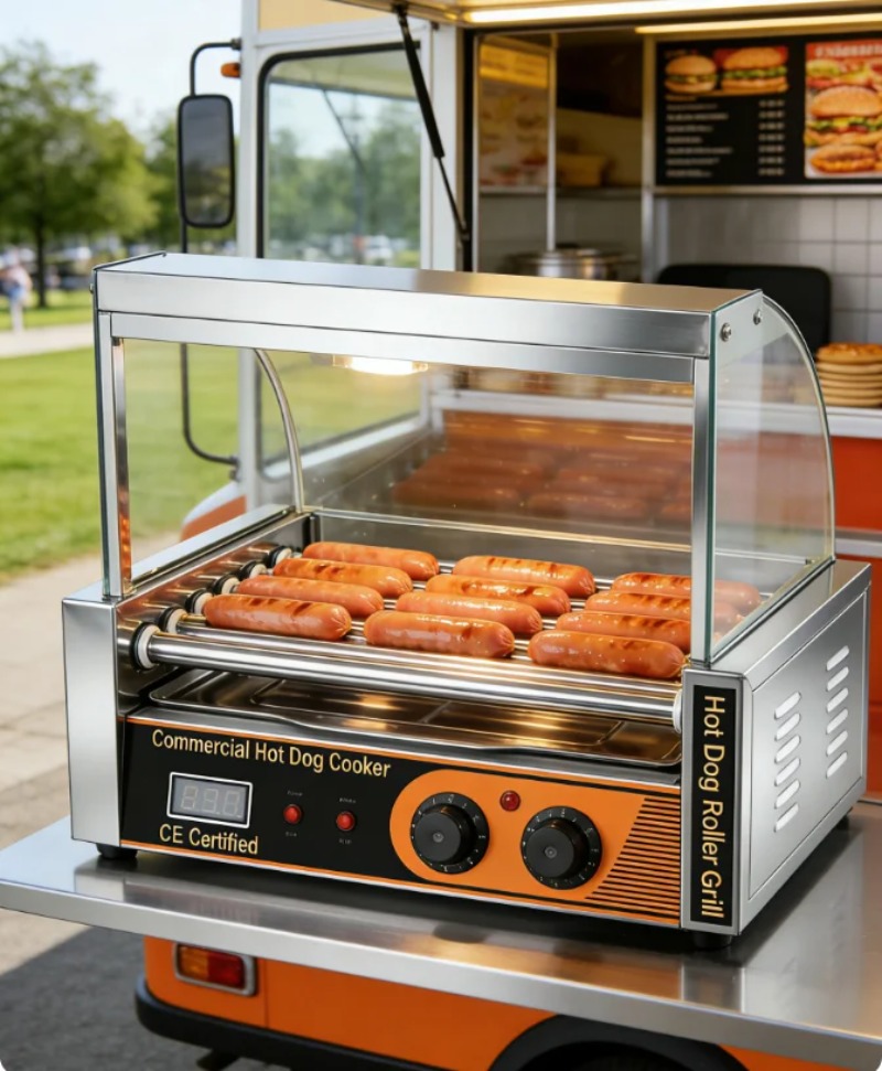 Parrilla Eléctrica Comercial C - Hot Dog Roller Grill reseña y precio