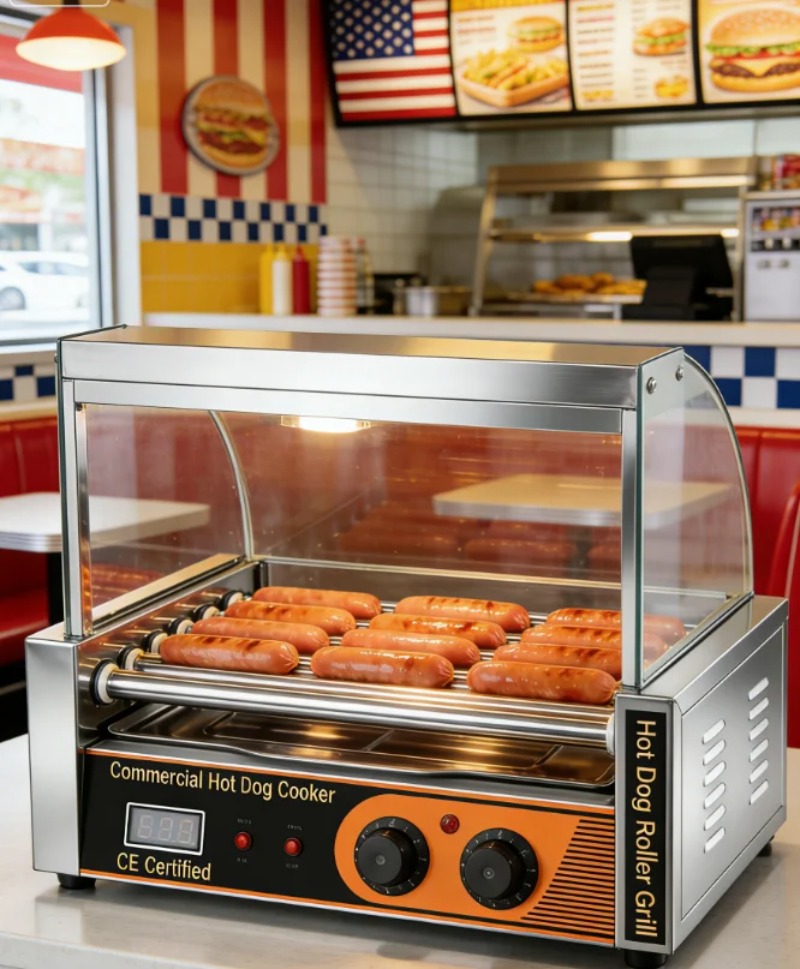 Parrilla Eléctrica Comercial C - Hot Dog Roller Grill reseña y precio
