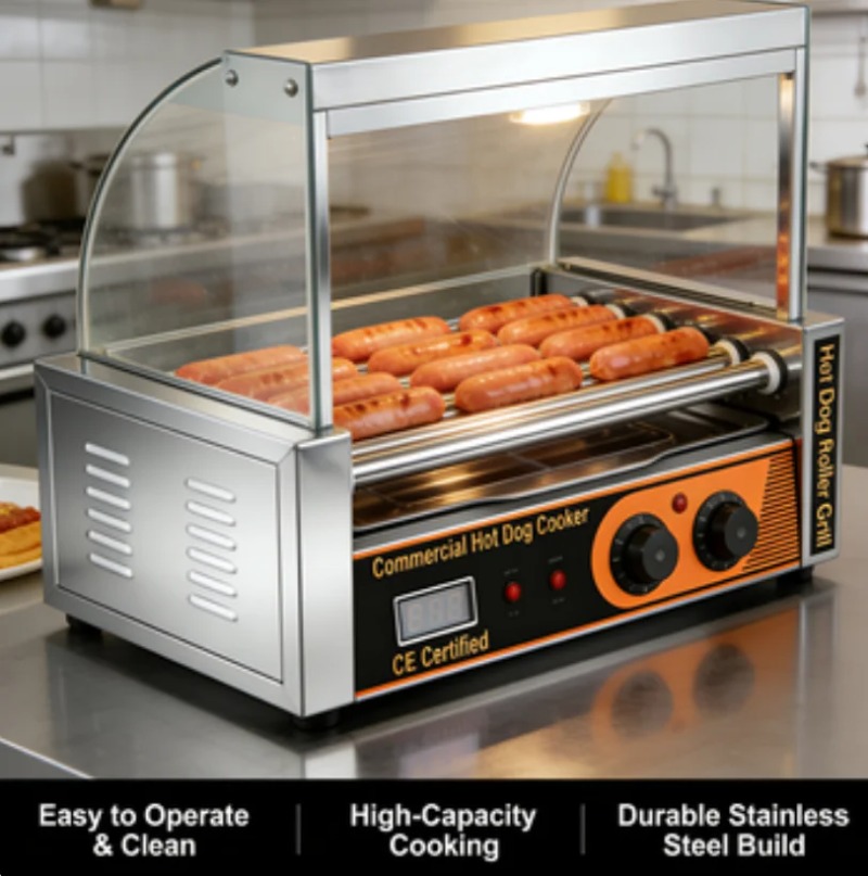 Parrilla Eléctrica Comercial C - Hot Dog Roller Grill reseña y precio